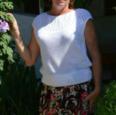 Лот: 11929052. Фото: 1. Блуза летняя ажурная хлопок. Блузы, рубашки