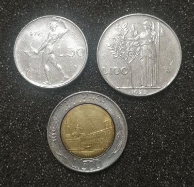 Лот: 22769681. Фото: 1. Лот монет. Италия. Крупный номинал... Европа