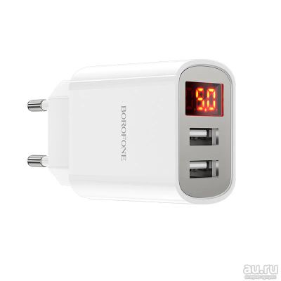 Лот: 18097829. Фото: 1. СЗУ 2 USB 2.4A Borofone BA58A... Зарядные устройства, блоки питания, адаптеры сетевые для смартфонов