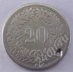 Лот: 232889. Фото: 1. Швейцария. 20 рапен 1850г. Серебро... Европа