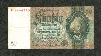 Лот: 11512594. Фото: 1. 50 рейхсмарок 1933 года. Нечастая... Германия и Австрия