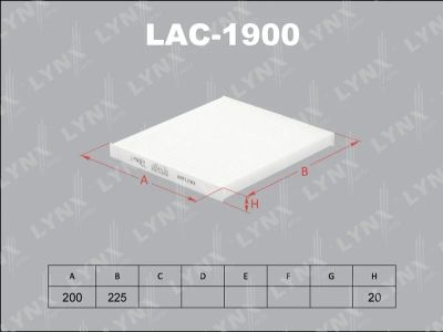 Лот: 13357128. Фото: 1. Lynx LAC-1900 Салонный фильтр. Расходные материалы