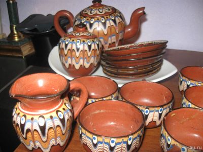 Лот: 17415083. Фото: 1. Кофейный набор.Троянская керамика... Фарфор, керамика