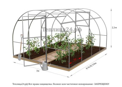 Лот: 6792764. Фото: 1. Теплица "Дачница Усиленная" 3х10... Теплицы