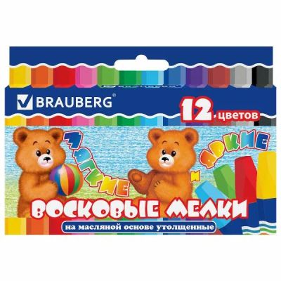 Лот: 24500238. Фото: 1. Восковые мелки Brauberg утолщенные... Материалы для ручной работы