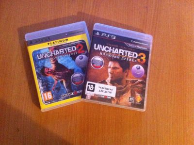 Лот: 3509421. Фото: 1. uncharted 2 + uncharted 3. Игры для консолей