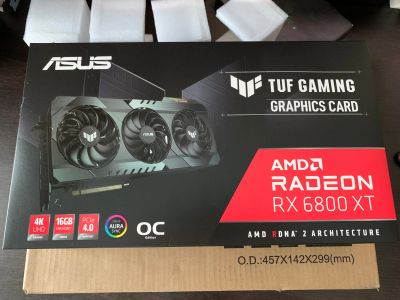 Лот: 19893636. Фото: 1. 16GB 6800 XT ASUS TUF OC новая... Видеокарты
