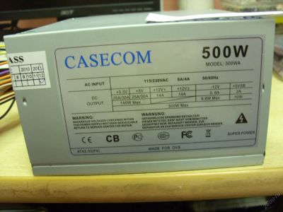 Лот: 5642032. Фото: 1. БП Casecom 500W. Корпуса, блоки питания