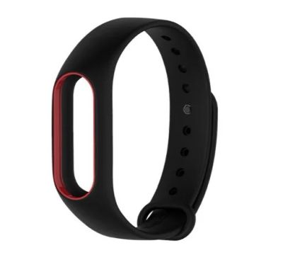 Лот: 11595133. Фото: 1. Ремешок Xiaomi Mi Band 2 Черно-красный... Ремешки, браслеты
