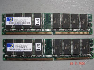 Лот: 169437. Фото: 1. Оперативная память 2х512mb pc3200... Оперативная память