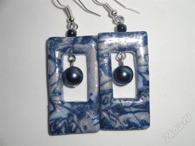 Лот: 676120. Фото: 1. Изделия из полимерной глины серьги... Серьги, каффы