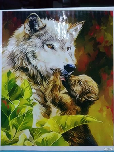 Лот: 14758167. Фото: 1. Картина для рисования - волк с... Произведения