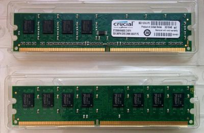 Лот: 10987949. Фото: 1. Два модуля памяти Crucial DDR2... Оперативная память