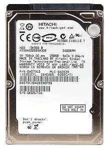 Лот: 4708966. Фото: 1. Hitachi 2.5" SATA 3.0Gb/s 250Gb... Жёсткие диски (HDD)