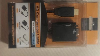 Лот: 5116787. Фото: 1. HDMI to VGA + Audio HDTV видео... Шлейфы, кабели, переходники
