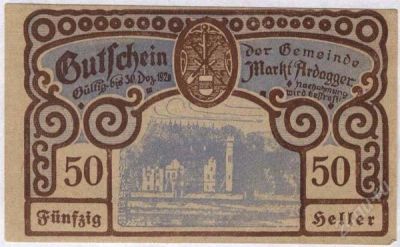 Лот: 1414853. Фото: 1. Австрия. Нотгельд. 50 геллер 1920г... Германия и Австрия