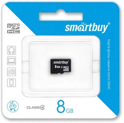 Лот: 10942051. Фото: 1. MicroSD 8 GB Smartbuy 4 classКарта... Карты памяти