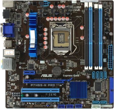 Лот: 8750937. Фото: 1. Asus P7H55-M PRO + Intel® Core... Материнские платы
