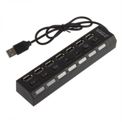 Лот: 12746746. Фото: 1. Mega Hub Port 7USB switch (черный... USB хабы