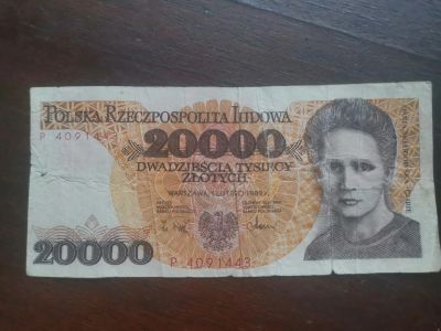 Лот: 19272200. Фото: 1. 20000 злотых 1987. Европа