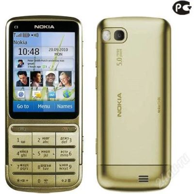 Лот: 1245738. Фото: 1. Nokia c3-01 khaki gold. Кнопочные мобильные телефоны