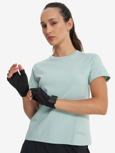 Лот: 23903524. Фото: 1. Футболка женская Li-Ning, Голубой. Другое (спортивная одежда)