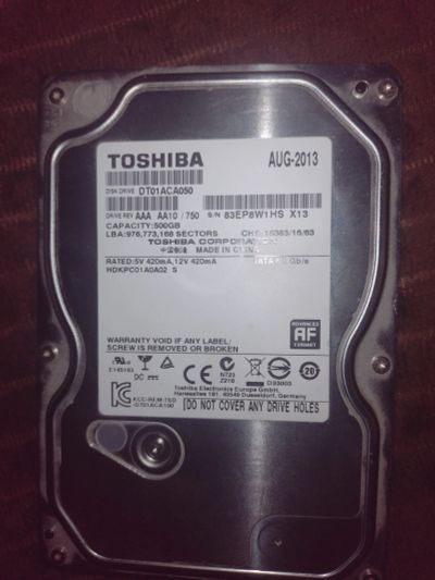 Лот: 25605414. Фото: 1. Жесткий диск Toshiba 500 ГБ DT01ACA050... Жёсткие диски (HDD)