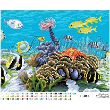 Лот: 7338577. Фото: 1. Подводный мир - 2. Заготовка под... Вышивание