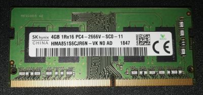 Лот: 21509690. Фото: 1. SoDIMM DDR4 Hynix 4 ГБ 2666 МГц. Оперативная память