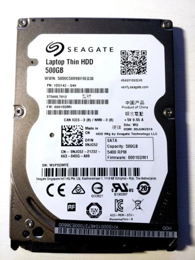 Лот: 11303984. Фото: 1. Жесткий диск Seagate ST500LT012-1DG142-540... Жёсткие диски (HDD)