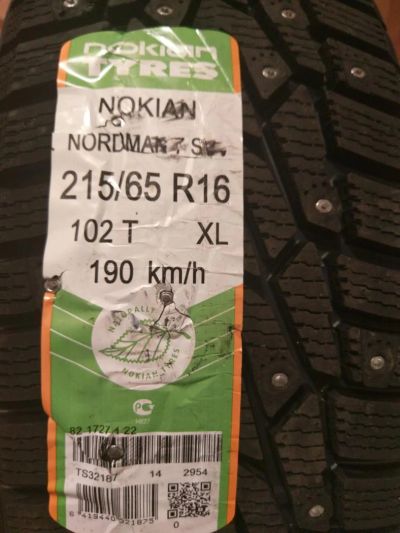 Лот: 10354589. Фото: 1. 215/65R16 Nokian Nordman 7 SUV... Шины