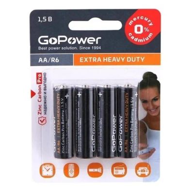 Лот: 25206500. Фото: 1. Элемент питания GoPower R6 AA... Батарейки, аккумуляторы, элементы питания