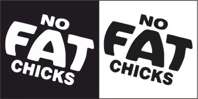 Лот: 4877640. Фото: 1. No fat chicks наклейка на заднее... Наклейки автомобильные