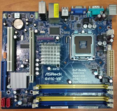 Лот: 19911897. Фото: 1. Материнская плата ASRock G41C-VS... Материнские платы