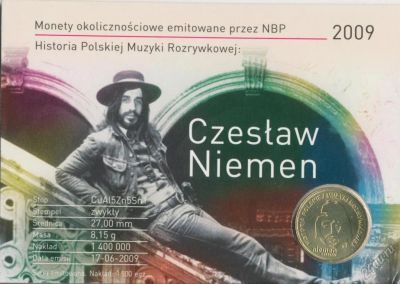 Лот: 5894428. Фото: 1. Польша 2009 2 злотых Чеслав Немен... Европа