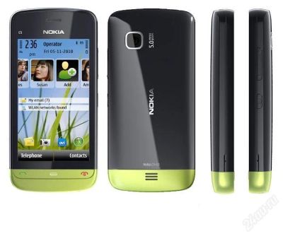 Лот: 2538847. Фото: 1. Nokia C5-03 Lime Green. Смартфоны