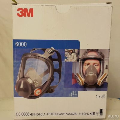 Лот: 10319856. Фото: 1. маска 3М модель 6000 ( полнолицевая... Очки, каски, защитные приспособления