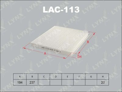 Лот: 13356939. Фото: 1. Lynx LAC-113 Салонный фильтр. Расходные материалы