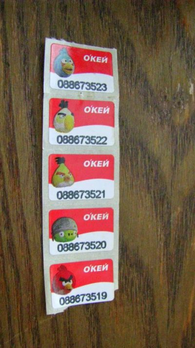 Лот: 3037670. Фото: 1. Наклейки Angry Birds 5 шт. Разное