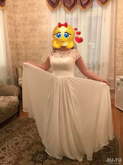 Лот: 9066279. Фото: 1. Шифоновое свадебное платье (классическое... Свадебные платья