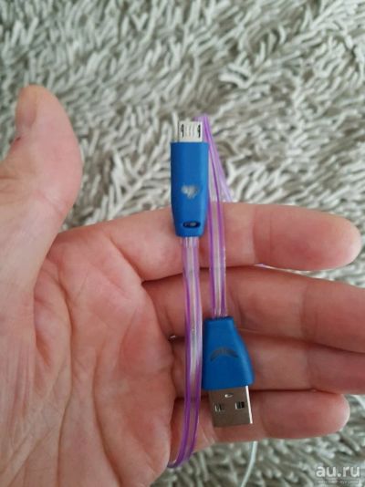Лот: 13659395. Фото: 1. Провод micro USB, светящийся. Дата-кабели, переходники