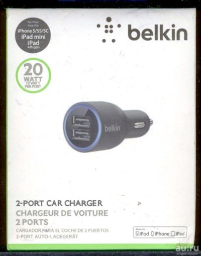 Лот: 8910282. Фото: 1. Belkin = зарядник в автомобиль... Электроприборы