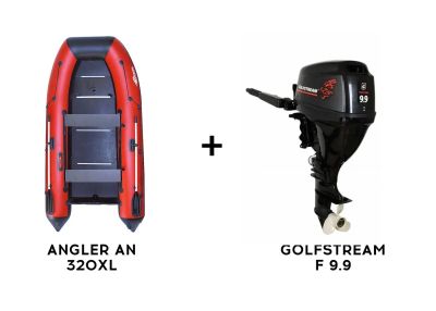 Лот: 25656143. Фото: 1. Лодка ПВХ ANGLER AN 335XL + 4х-тактный... Лодки и катера