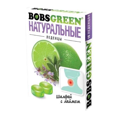 Лот: 23722395. Фото: 1. Bobsgreen Леденцы от кашля Шалфей-Лайм... Лекарства