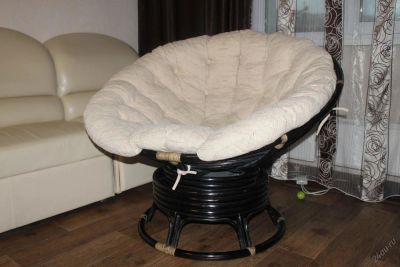 Лот: 5952382. Фото: 1. Кресло Papasan из ротанга в отличном... Кресла, пуфы