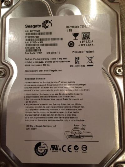 Лот: 9152005. Фото: 1. 1 тб Жесткий диск Seagate 7200... Жёсткие диски (HDD)