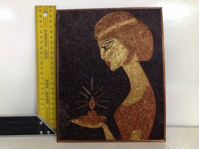 Лот: 12671111. Фото: 1. Настенная плакетка картина девушка... Предметы интерьера и быта