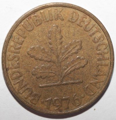 Лот: 12048973. Фото: 1. 10 пфеннигов 1976 год. G. Германия... Европа