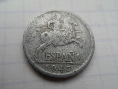 Лот: 8420736. Фото: 1. Испания 5 сентимо 1945. Европа
