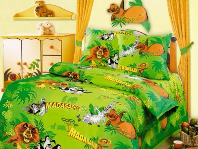 Лот: 4177081. Фото: 1. Постельное белье 1,5 сп "Мадагаскар... Постельное бельё